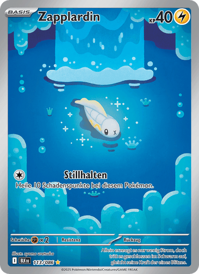 Zapplardin 113/086 Schwarze Blitze Pokémon Karte