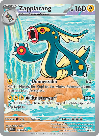 Zapplarang 115/086 Schwarze Blitze Pokémon Karte