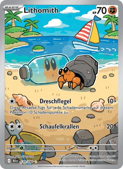 Lithomith 129/086 Schwarze Blitze Pokémon Karte