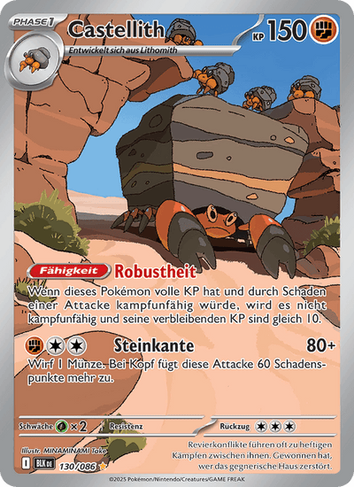 Castellith 130/086 Schwarze Blitze Pokémon Karte