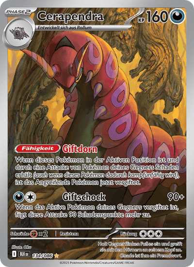 Cerapendra 134/086 Schwarze Blitze Pokémon Karte