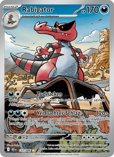 Rabigator 137/086 Schwarze Blitze Pokémon Karte