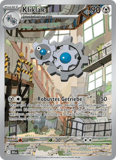Kliklak 140/086 Schwarze Blitze Pokémon Karte