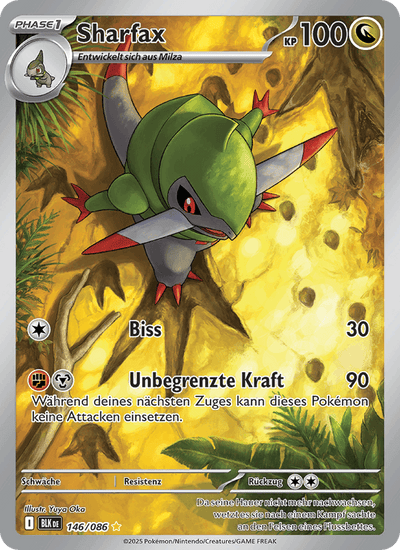 Sharfax 146/086 Schwarze Blitze Pokémon Karte