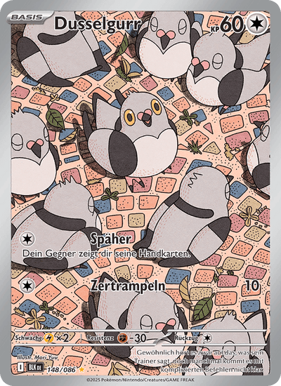 Dusselgurr 148/086 Schwarze Blitze Pokémon Karte