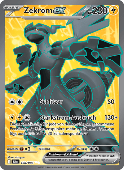 Zekrom-ex 158/086 Schwarze Blitze Pokémon Karte