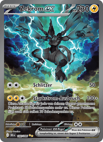Zekrom-ex 166/086 Schwarze Blitze Pokémon Karte