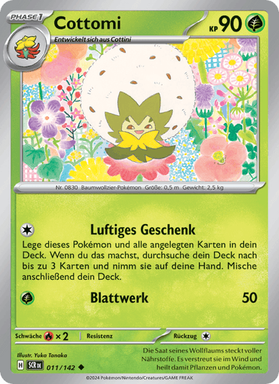 Cottomi 011/142 Stellarkrone Pokémon Karte