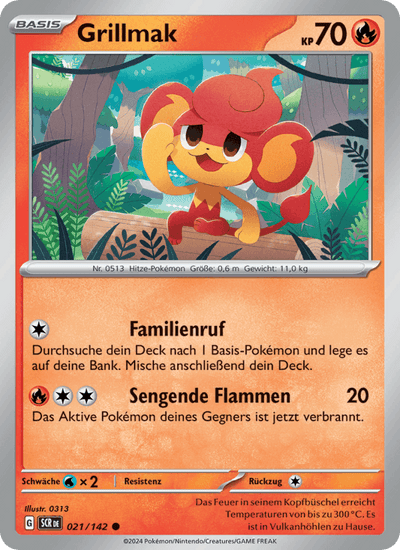 Grillmak 021/142 Stellarkrone Pokémon Karte