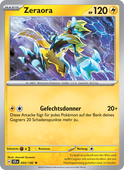 Zeraora 055/142 Stellarkrone Pokémon Karte
