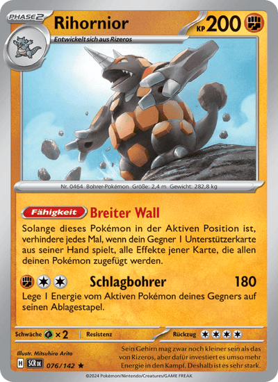 Rihornior 076/142 Stellarkrone Pokémon Karte