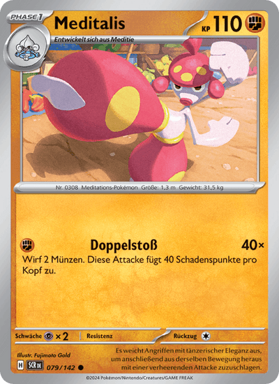Meditalis 079/142 Stellarkrone Pokémon Karte