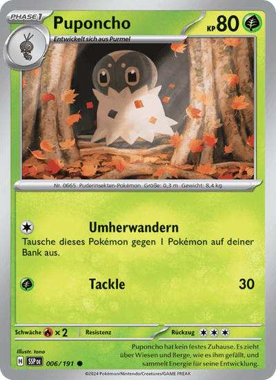 Puponcho 006/191 Stürmische Funken Pokémon Karte