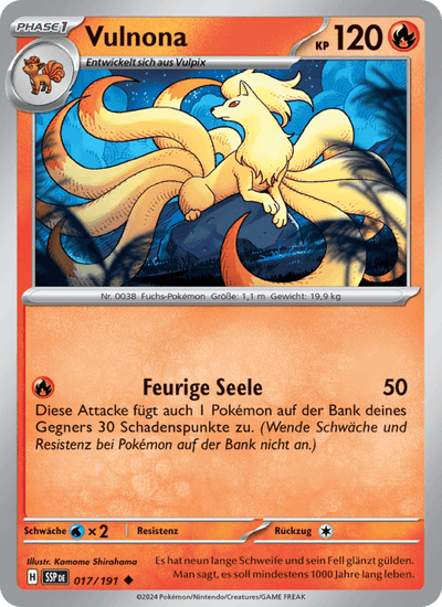 Vulnona 017/191 Stürmische Funken Pokémon Karte