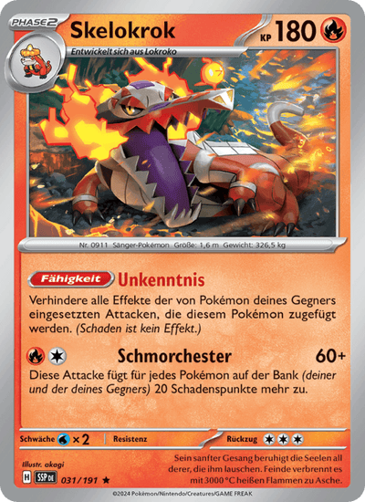 Skelokrok 031/191 Stürmische Funken Pokémon Karte
