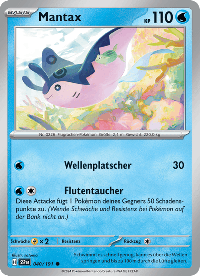 Mantax 040/191 Stürmische Funken Pokémon Karte
