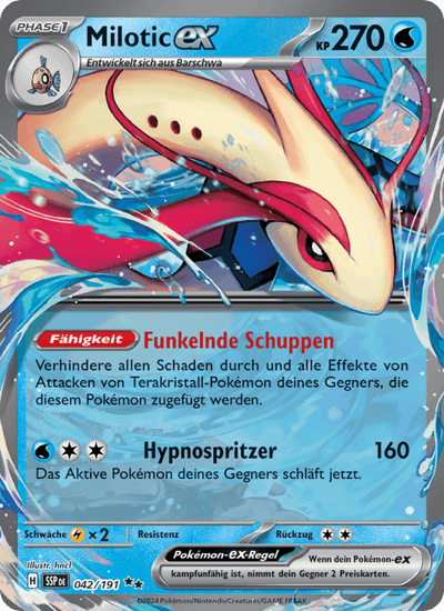 Milotic-ex 042/191 Stürmische Funken Pokémon Karte
