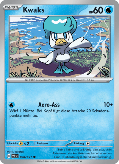 Kwaks 050/191 Stürmische Funken Pokémon Karte