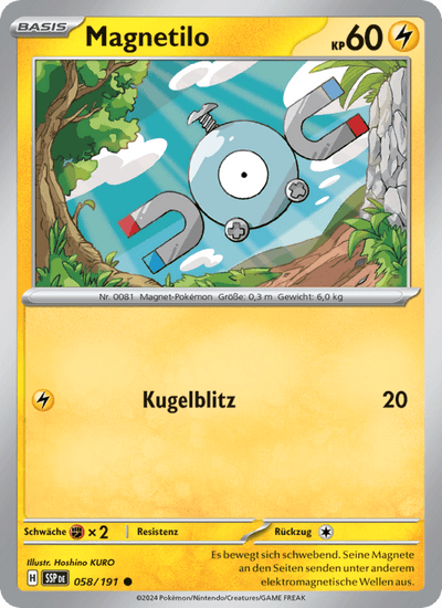 Magnetilo 058/191 Stürmische Funken Pokémon Karte
