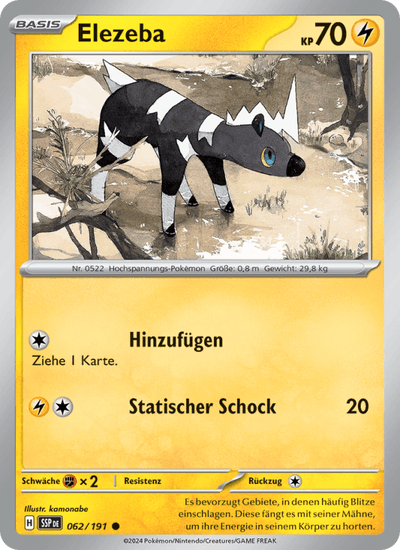 Elezeba 062/191 Stürmische Funken Pokémon Karte