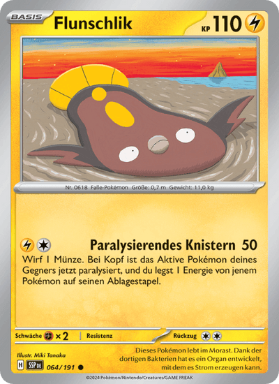 Flunschlik 064/191 Stürmische Funken Pokémon Karte