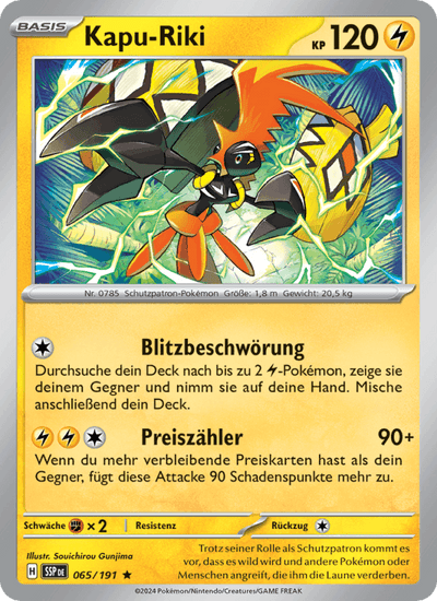Kapu-Riki 065/191 Stürmische Funken Pokémon Karte