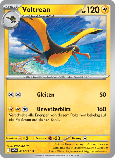 Voltrean 067/191 Stürmische Funken Pokémon Karte