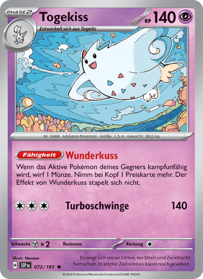 Togekiss 072/191 Stürmische Funken Pokémon Karte