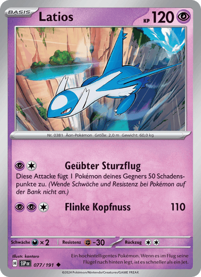 Latios 077/191 Stürmische Funken Pokémon Karte