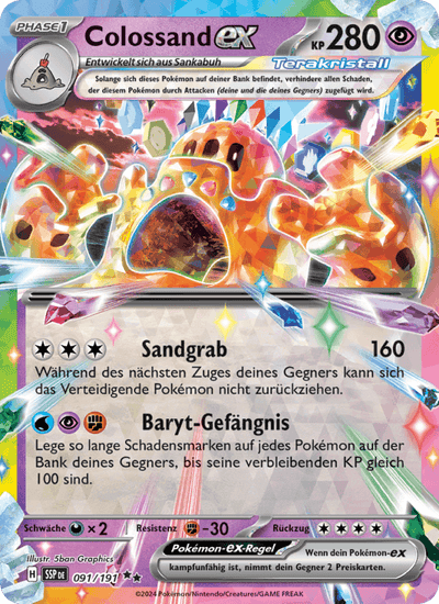 Colossand-ex 091/191 Stürmische Funken Pokémon Karte