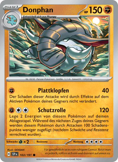 Donphan 103/191 Stürmische Funken Pokémon Karte
