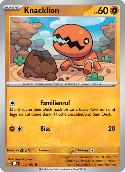 Knacklion 104/191 Stürmische Funken Pokémon Karte