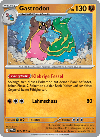Gastrodon 107/191 Stürmische Funken Pokémon Karte