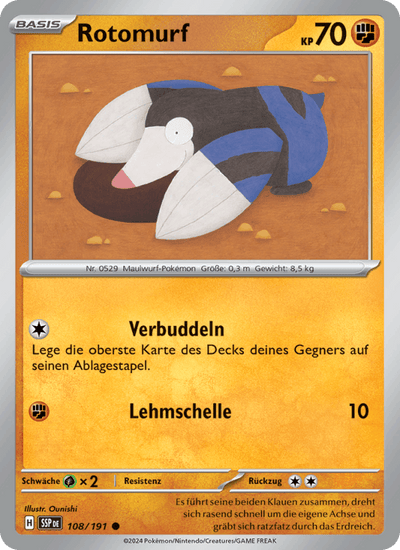 Rotomurf 108/191 Stürmische Funken Pokémon Karte