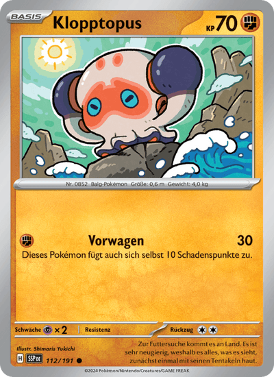 Klopptopus 112/191 Stürmische Funken Pokémon Karte