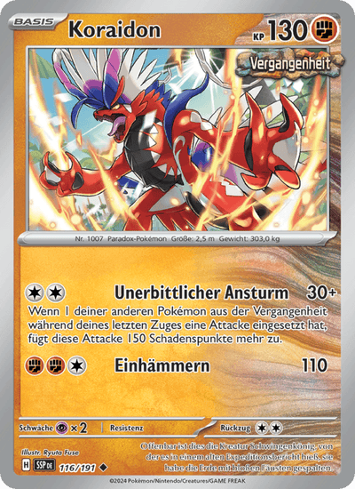 Koraidon 116/191 Stürmische Funken Pokémon Karte
