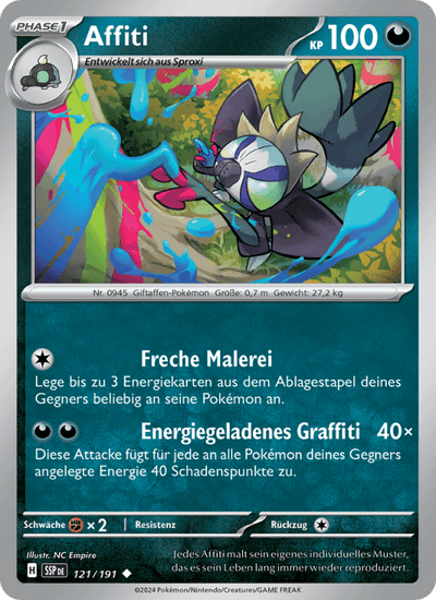 Affiti 121/191 Stürmische Funken Pokémon Karte