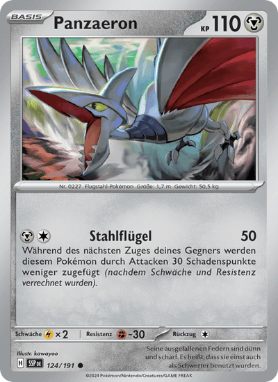 Panzaeron 124/191 Stürmische Funken Pokémon Karte