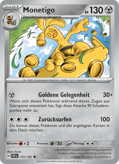 Monetigo 131/191 Stürmische Funken Pokémon Karte