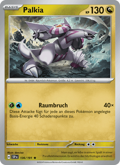 Palkia 136/191 Stürmische Funken Pokémon Karte
