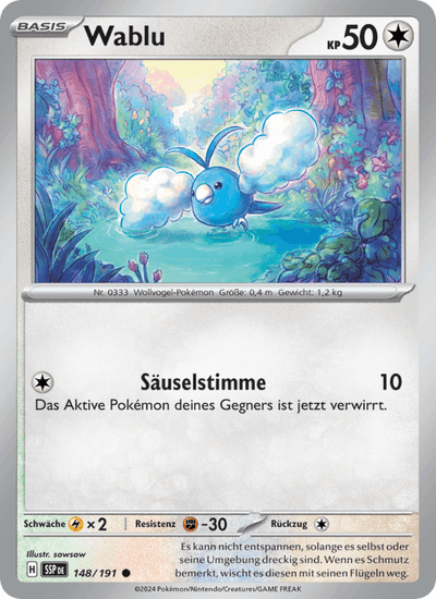 Wablu 148/191 Stürmische Funken Pokémon Karte