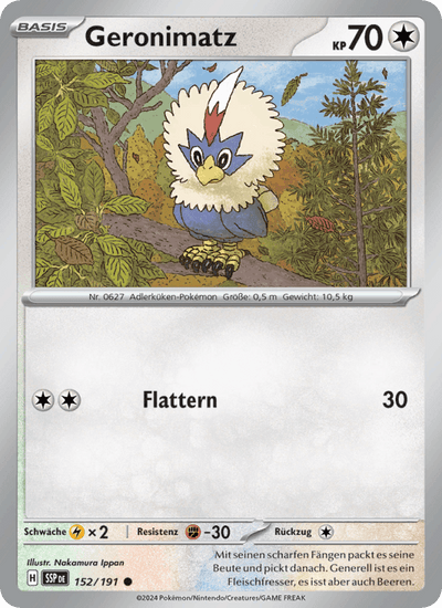 Geronimatz 152/191 Stürmische Funken Pokémon Karte