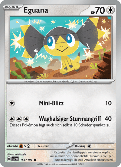 Eguana 154/191 Stürmische Funken Pokémon Karte