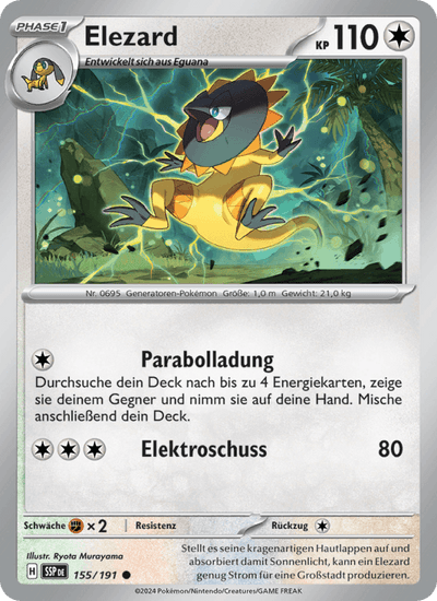 Elezard 155/191 Stürmische Funken Pokémon Karte