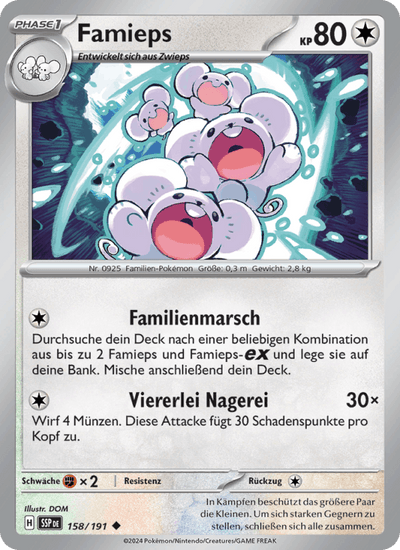 Famieps 158/191 Stürmische Funken Pokémon Karte