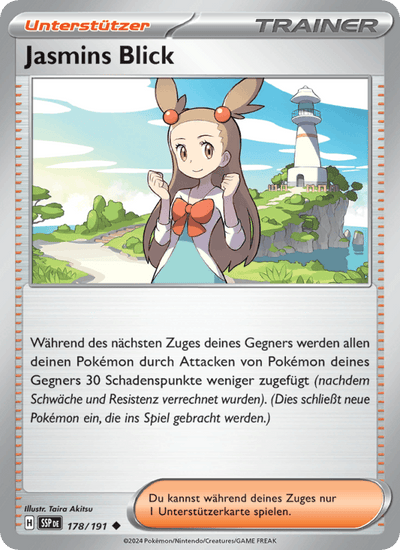 Jasmins Blick 178/191 Stürmische Funken Pokémon Karte