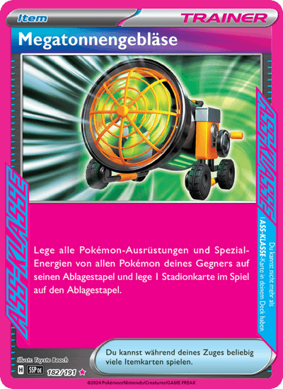 Megatonnengebläse 182/191 Stürmische Funken Pokémon Karte