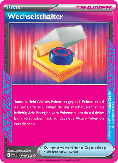 Wechselschalter 186/191 Stürmische Funken Pokémon Karte