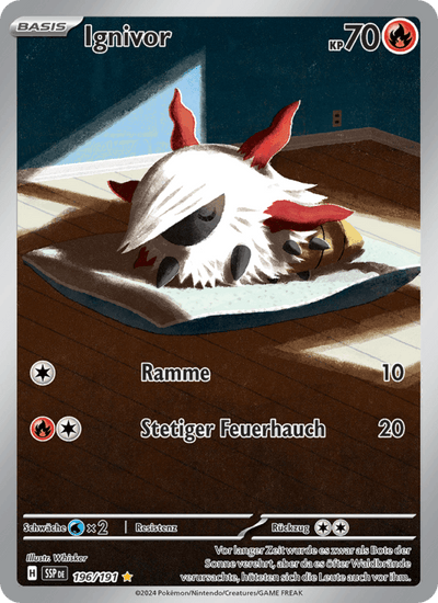 Ignivor 196/191 Stürmische Funken Pokémon Karte