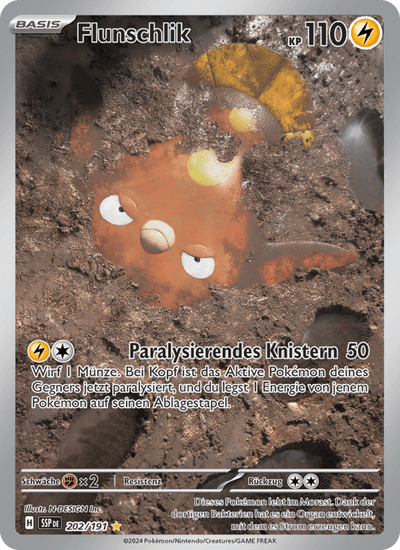 Flunschlik 202/191 Stürmische Funken Pokémon Karte